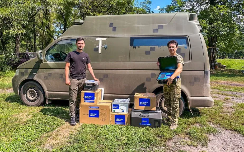 Boxes with medical supplies